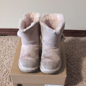 UGG Kids' Pink Irina Tessie Pom Pom Boots